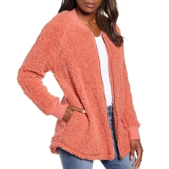 Caslon faux deals shearling jacket